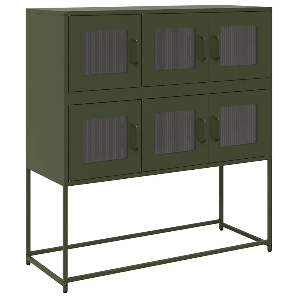 Buffet vert olive 100,5x39x107 cm acier laminé à froid - XIOS