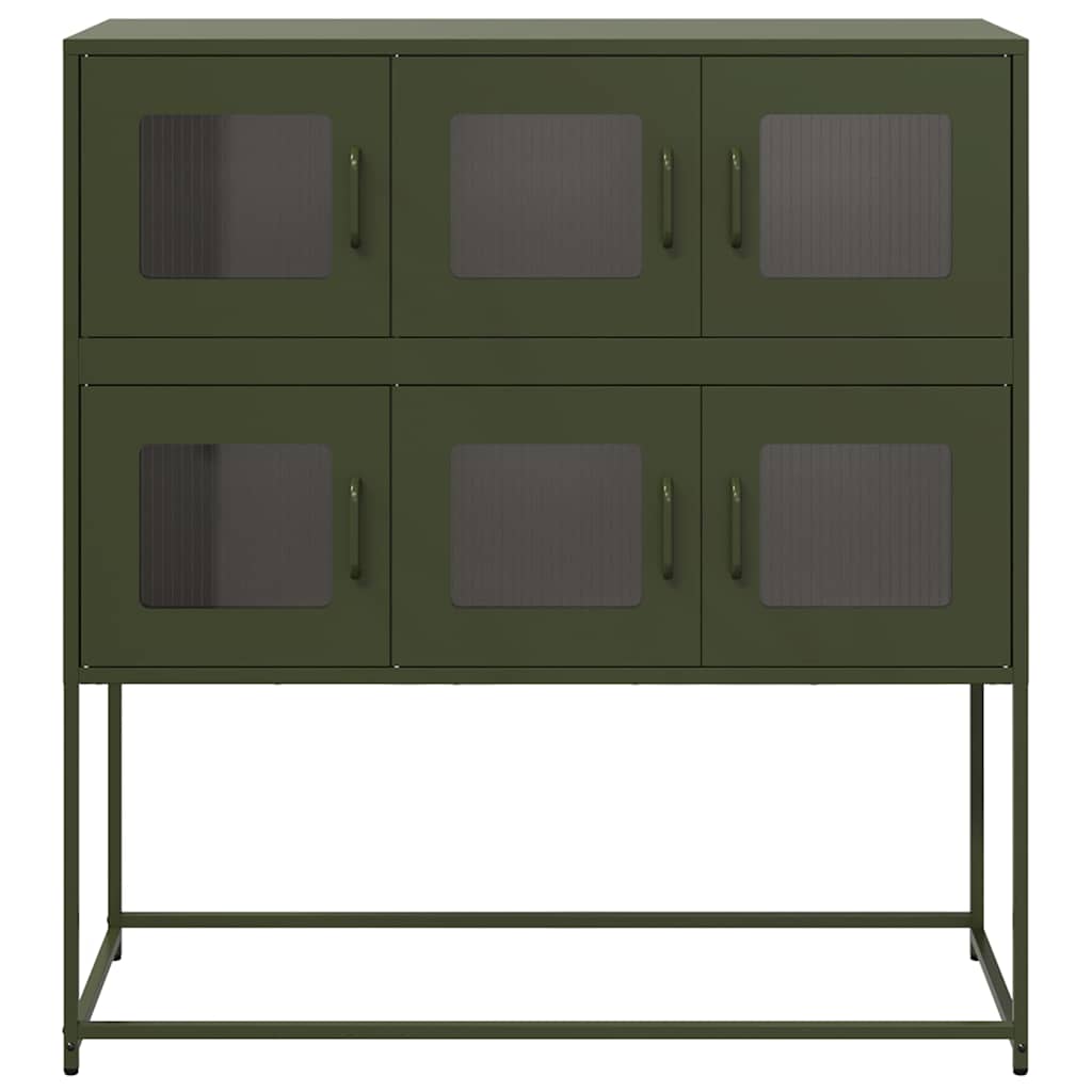 Buffet vert olive 100,5x39x107 cm acier laminé à froid - XIOS