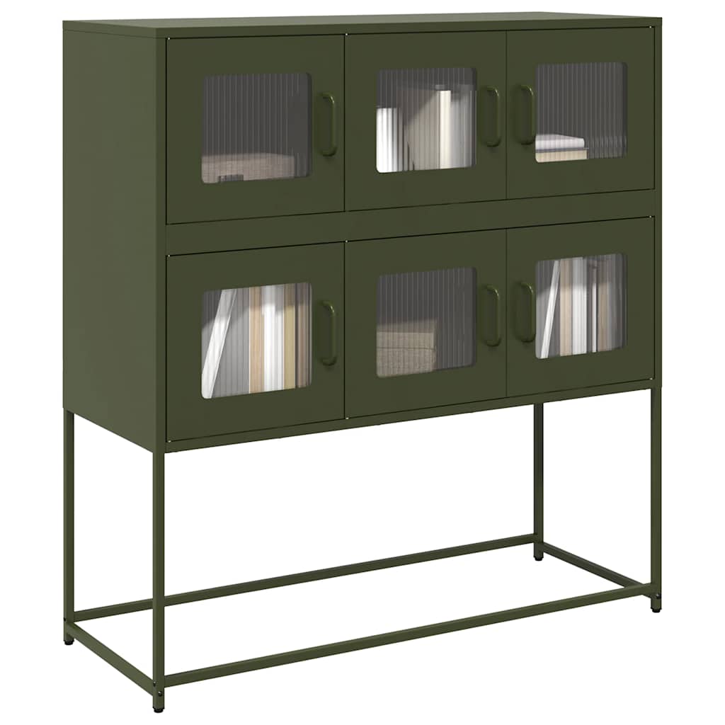 Buffet vert olive 100,5x39x107 cm acier laminé à froid - XIOS
