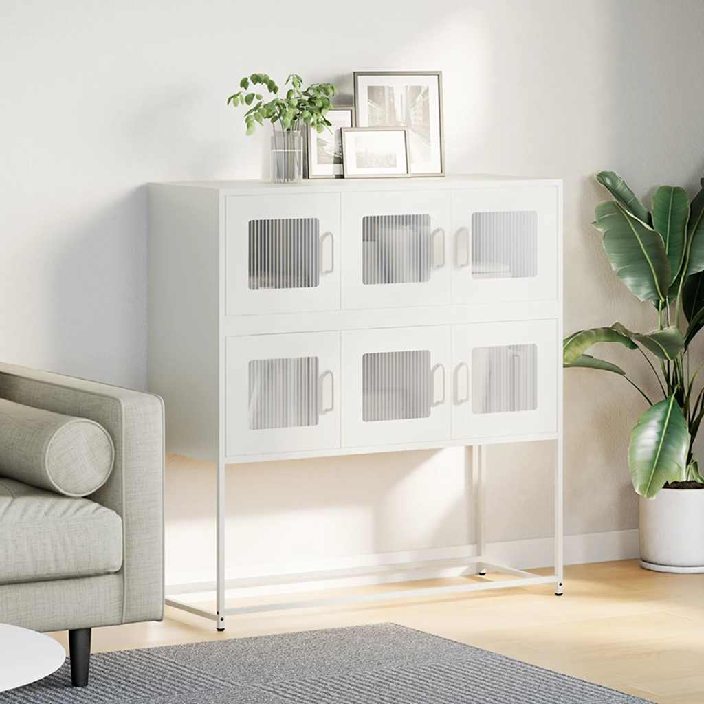 Buffet blanc 100,5x39x107 cm acier laminé à froid - XIOS