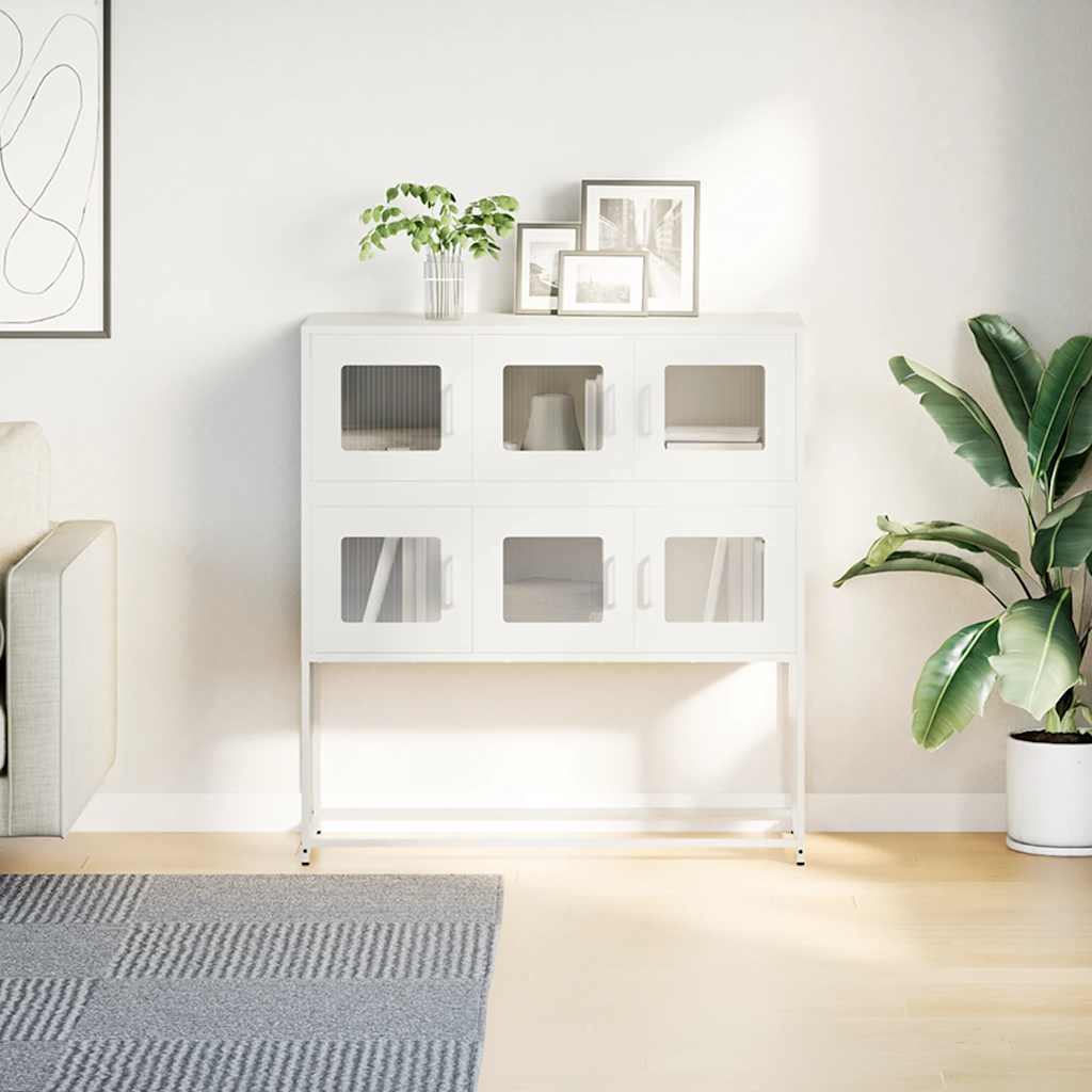 Buffet blanc 100,5x39x107 cm acier laminé à froid - XIOS