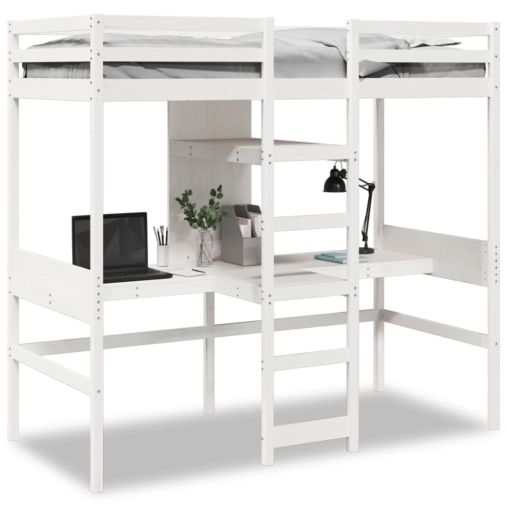 Cadre de lit superposé sans matelas blanc 80x200 cm pin massif - XIOS