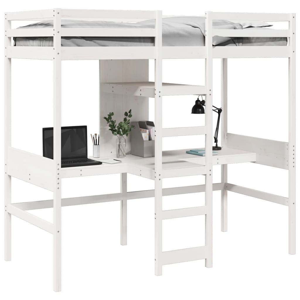 Cadre de lit superposé sans matelas blanc 80x200 cm pin massif - XIOS