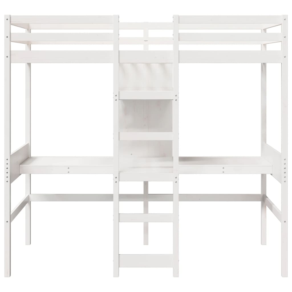 Cadre de lit superposé sans matelas blanc 80x200 cm pin massif - XIOS