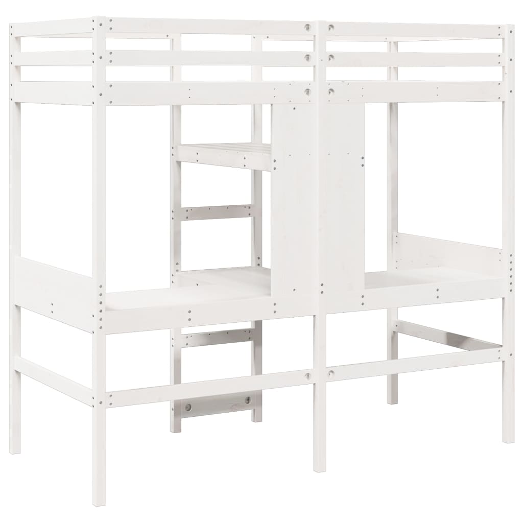Cadre de lit superposé sans matelas blanc 80x200 cm pin massif - XIOS