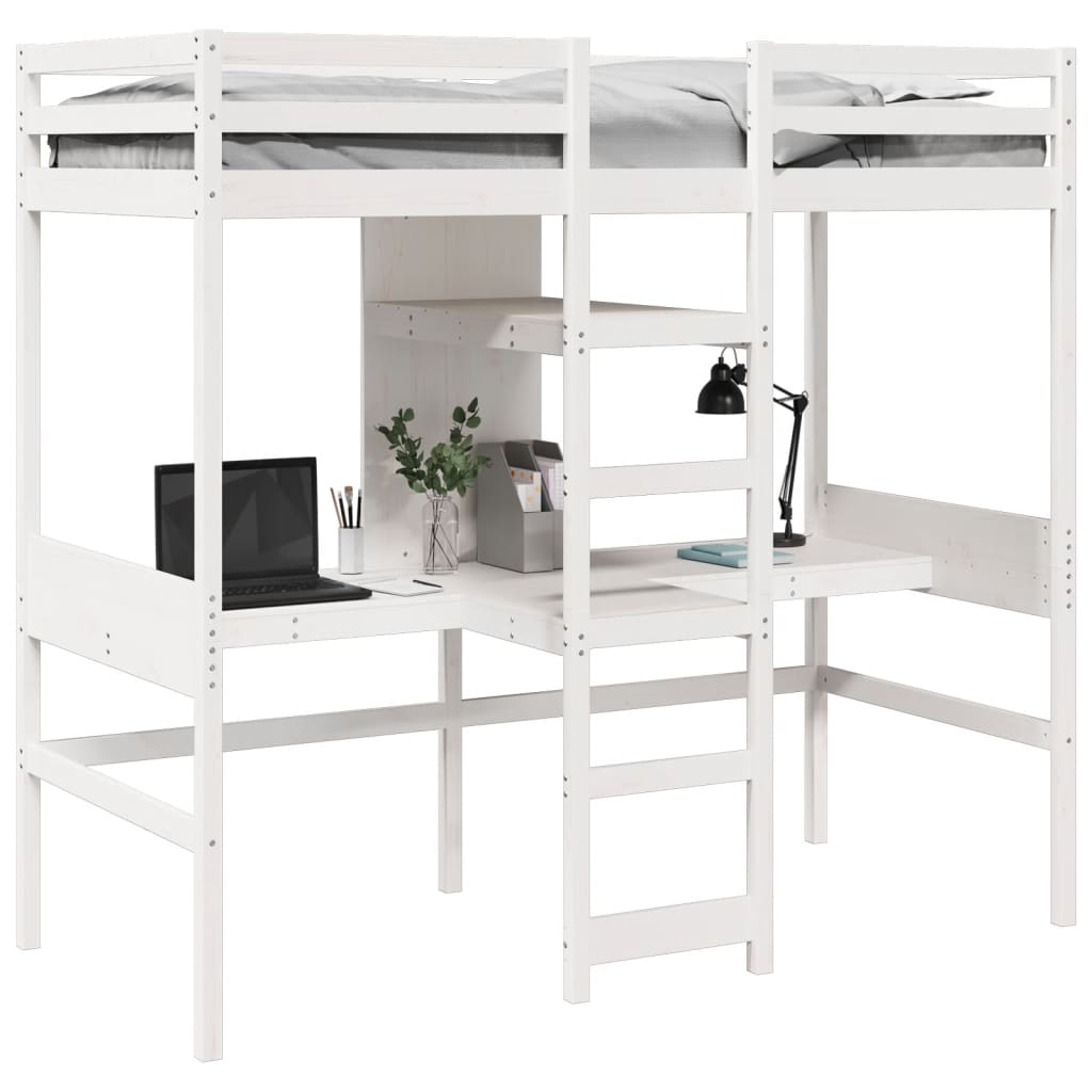 Cadre de lit superposé sans matelas blanc 75x190 cm pin massif - XIOS
