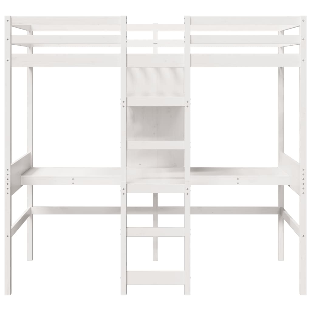 Cadre de lit superposé sans matelas blanc 75x190 cm pin massif - XIOS
