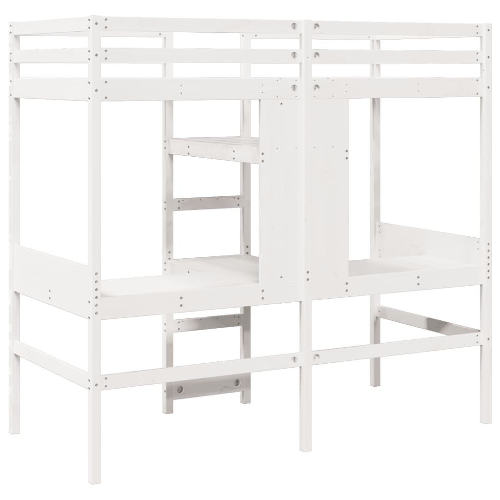 Cadre de lit superposé sans matelas blanc 75x190 cm pin massif - XIOS