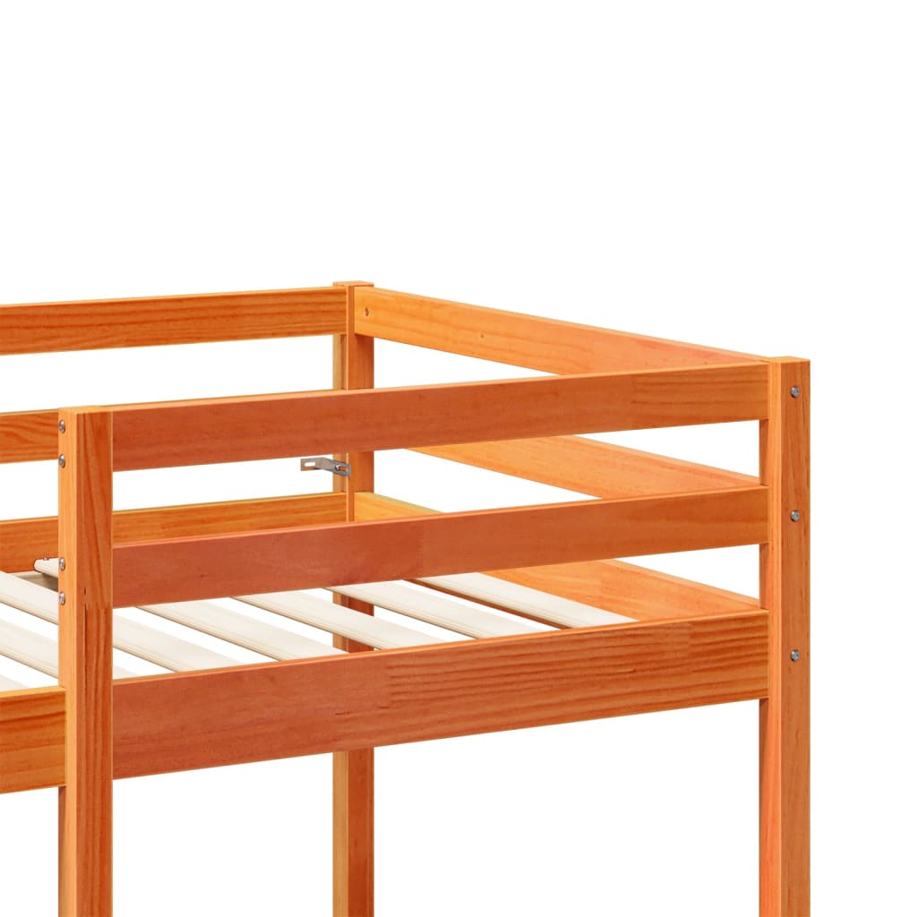Lit mezzanine avec bureau et chaises brun cire 75x190 cm pin - XIOS