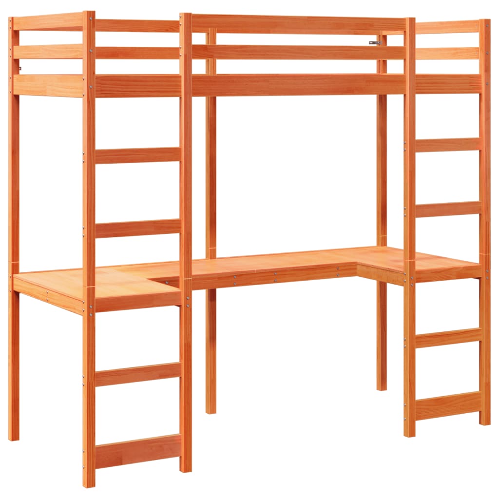 Cadre de lit superposé sans matelas 80x200cm bois de pin massif
