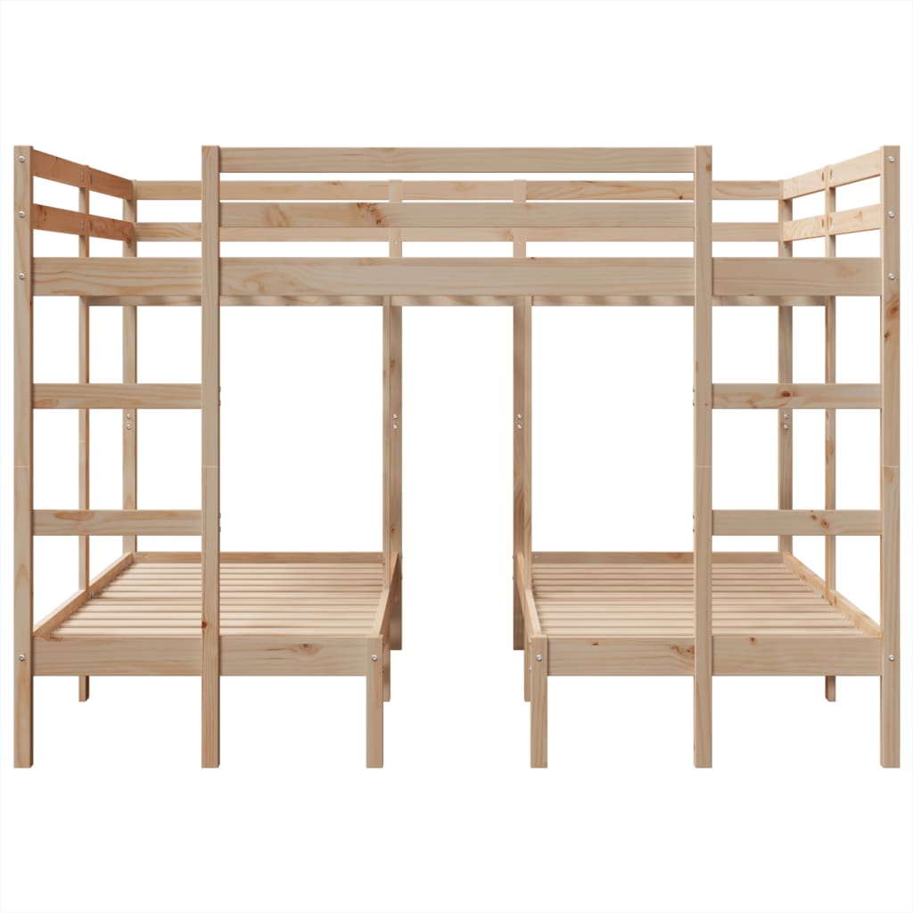Lit superposé triple 160x200/80x160 cm bois de pin massif