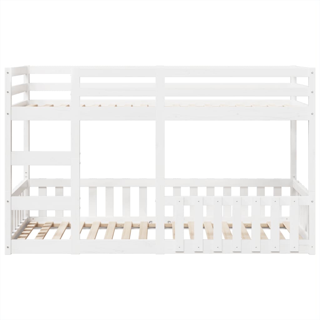 Lit superposé Blanc 90x200 cm Bois de pin massif