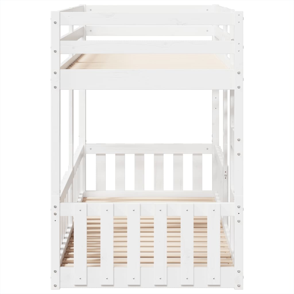 Lit superposé Blanc 90x200 cm Bois de pin massif