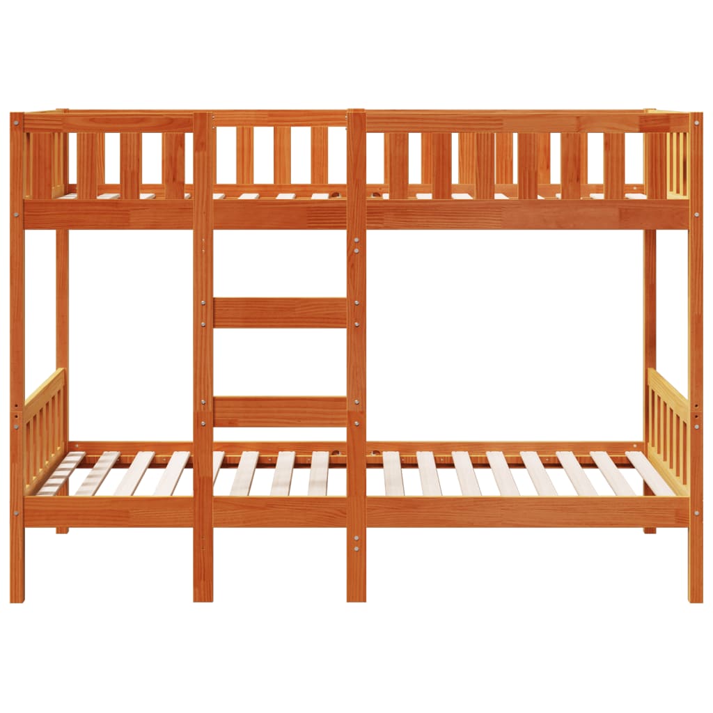 Lit superposé cire marron 90x200 cm bois de pin massif - XIOS