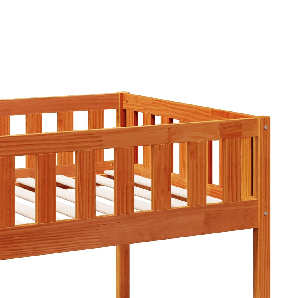 Lit superposé cire marron 90x200 cm bois de pin massif - XIOS
