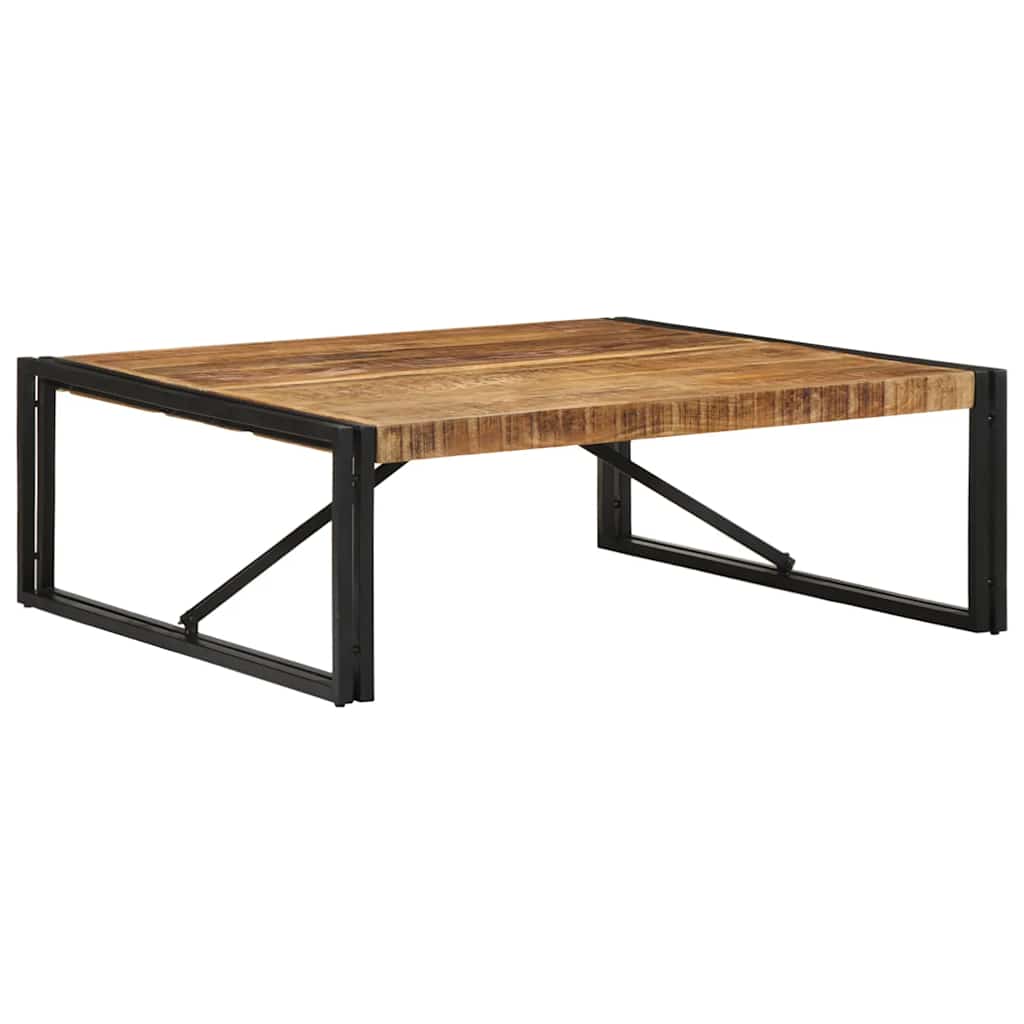 Table basse 100x100x35 cm bois de manguier massif brut - XIOS