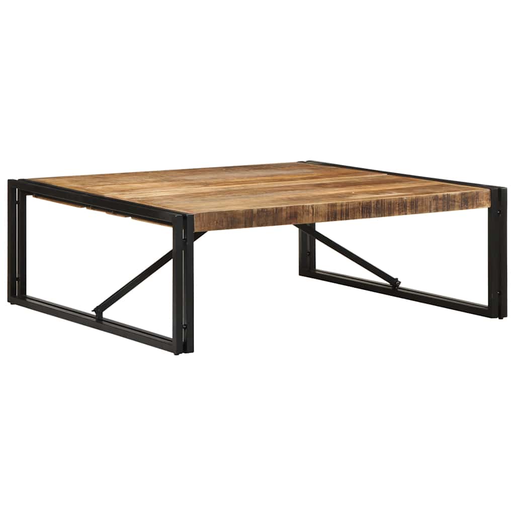 Table basse 100x100x35 cm bois de manguier massif brut - XIOS