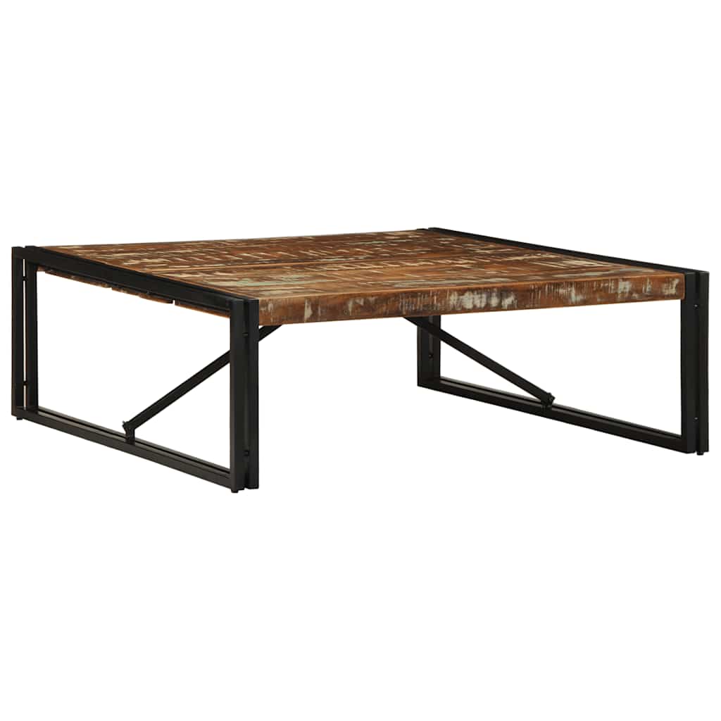 Table basse multicolore 100x100x35 cm bois récupération massif - XIOS