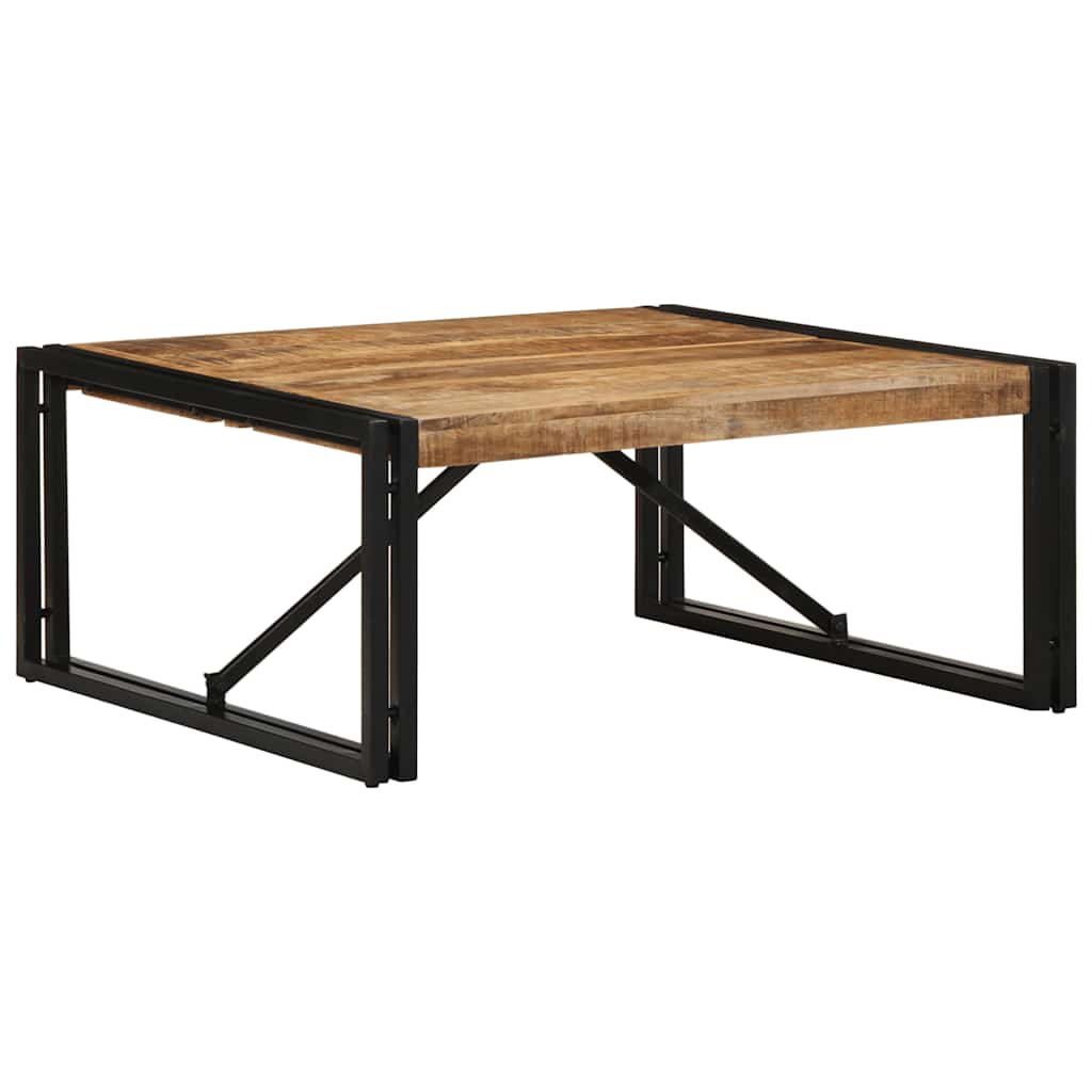 Table basse 80x80x35 cm bois de manguier massif brut - XIOS
