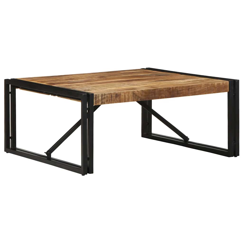 Table basse 80x80x35 cm bois de manguier massif brut - XIOS