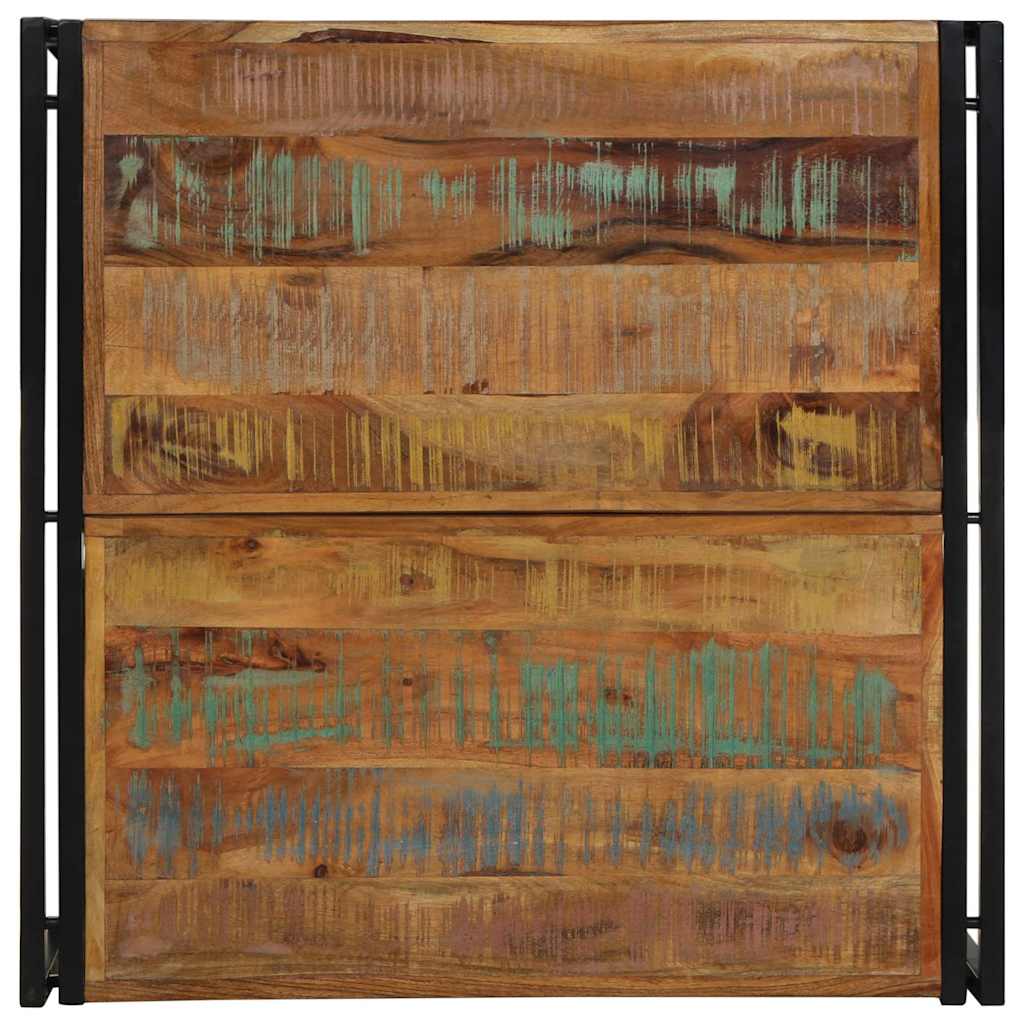 Table basse multicolore 80x80x35 cm bois de récupération massif - XIOS