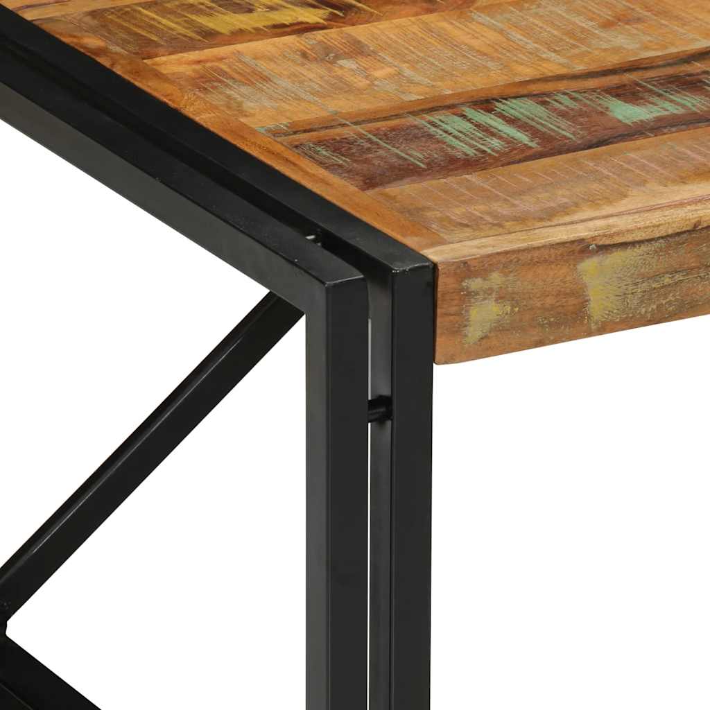 Table basse multicolore 80x80x35 cm bois de récupération massif - XIOS