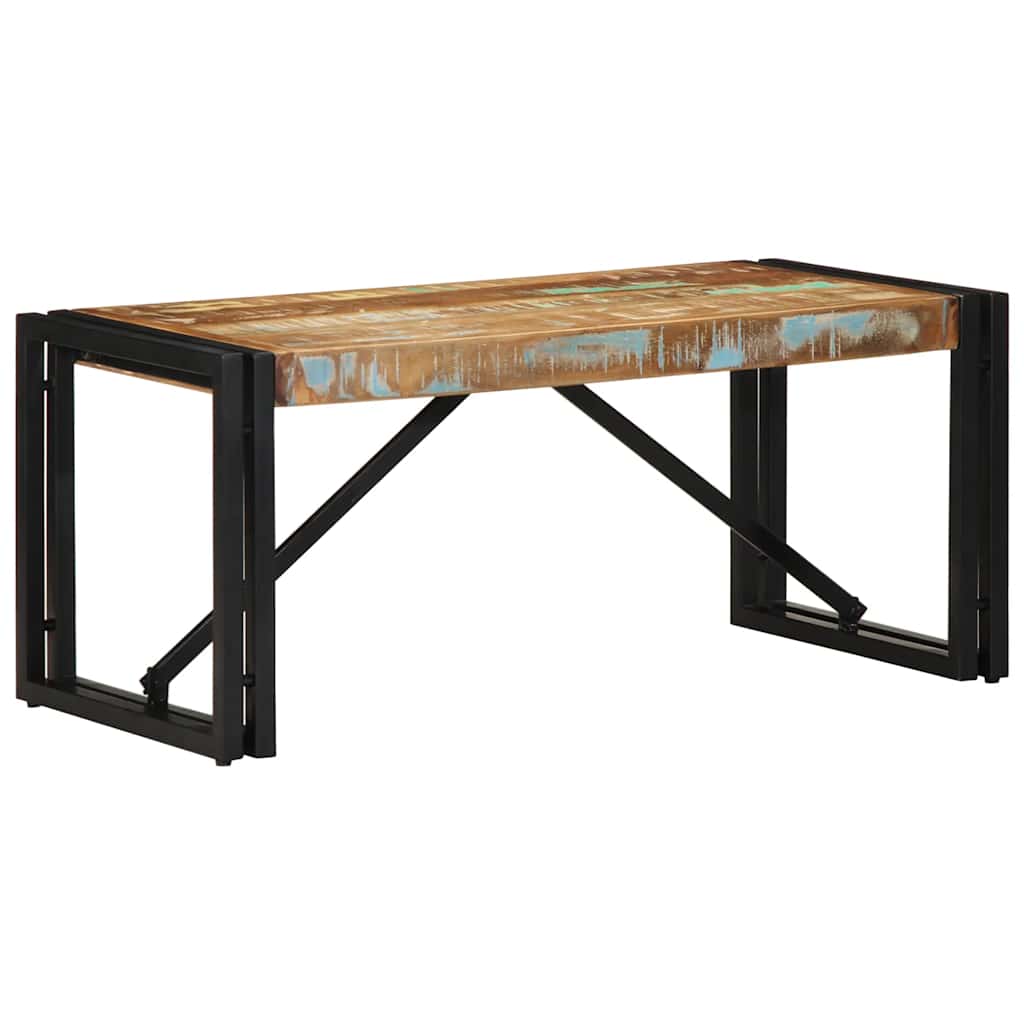 Table basse multicolore 80x40x35 cm bois de récupération massif - XIOS