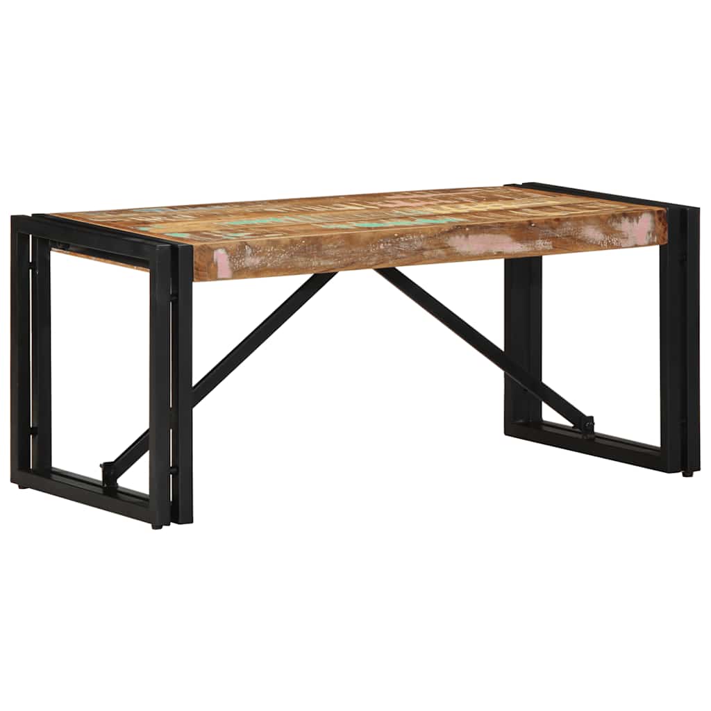 Table basse multicolore 80x40x35 cm bois de récupération massif - XIOS