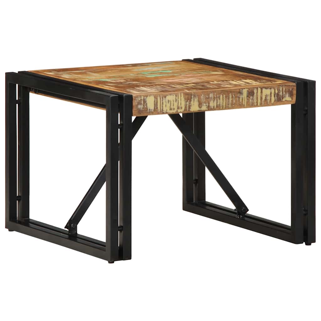 Table basse multicolore 50x50x35 cm bois de récupération massif - XIOS