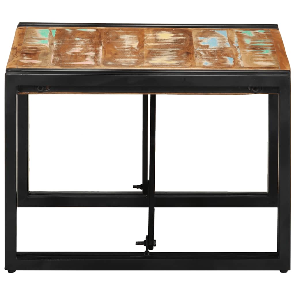 Table basse multicolore 50x50x35 cm bois de récupération massif - XIOS