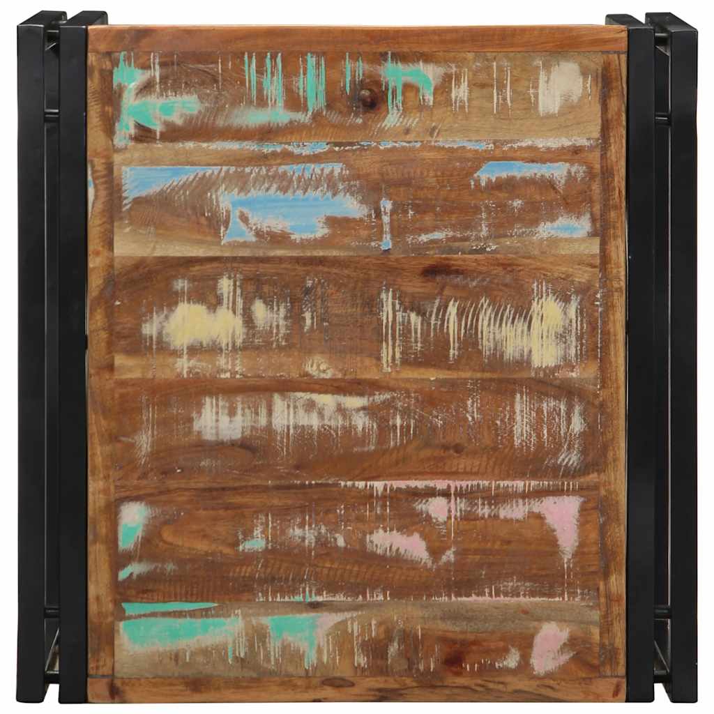 Table basse multicolore 50x50x35 cm bois de récupération massif - XIOS