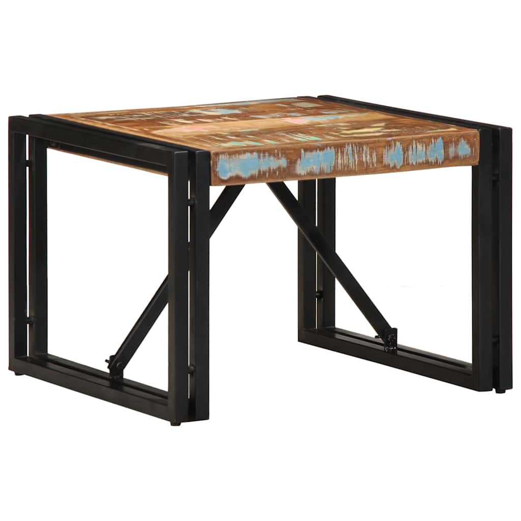 Table basse multicolore 50x50x35 cm bois de récupération massif - XIOS