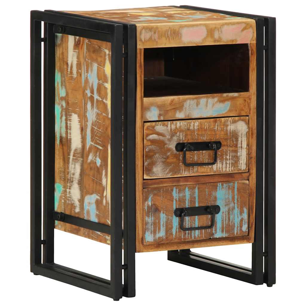 Table de chevet 40x40x59 cm en bois massif recyclé - XIOS