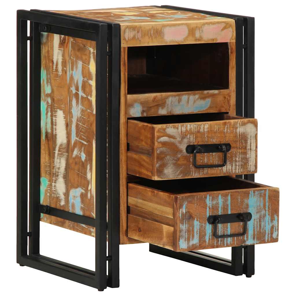 Table de chevet 40x40x59 cm en bois massif recyclé - XIOS