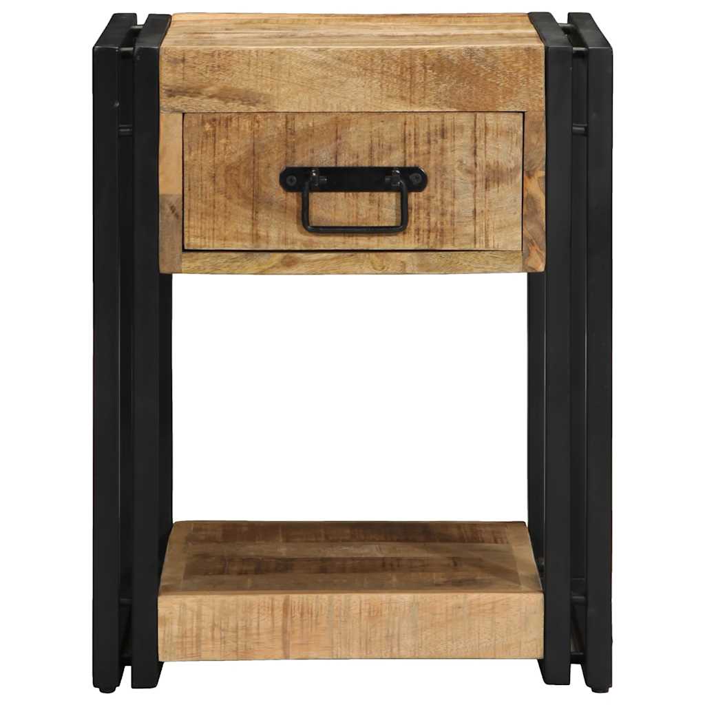Tables de chevet (2 pcs) 40x40x50 cm Bois massif brut de manguier - XIOS