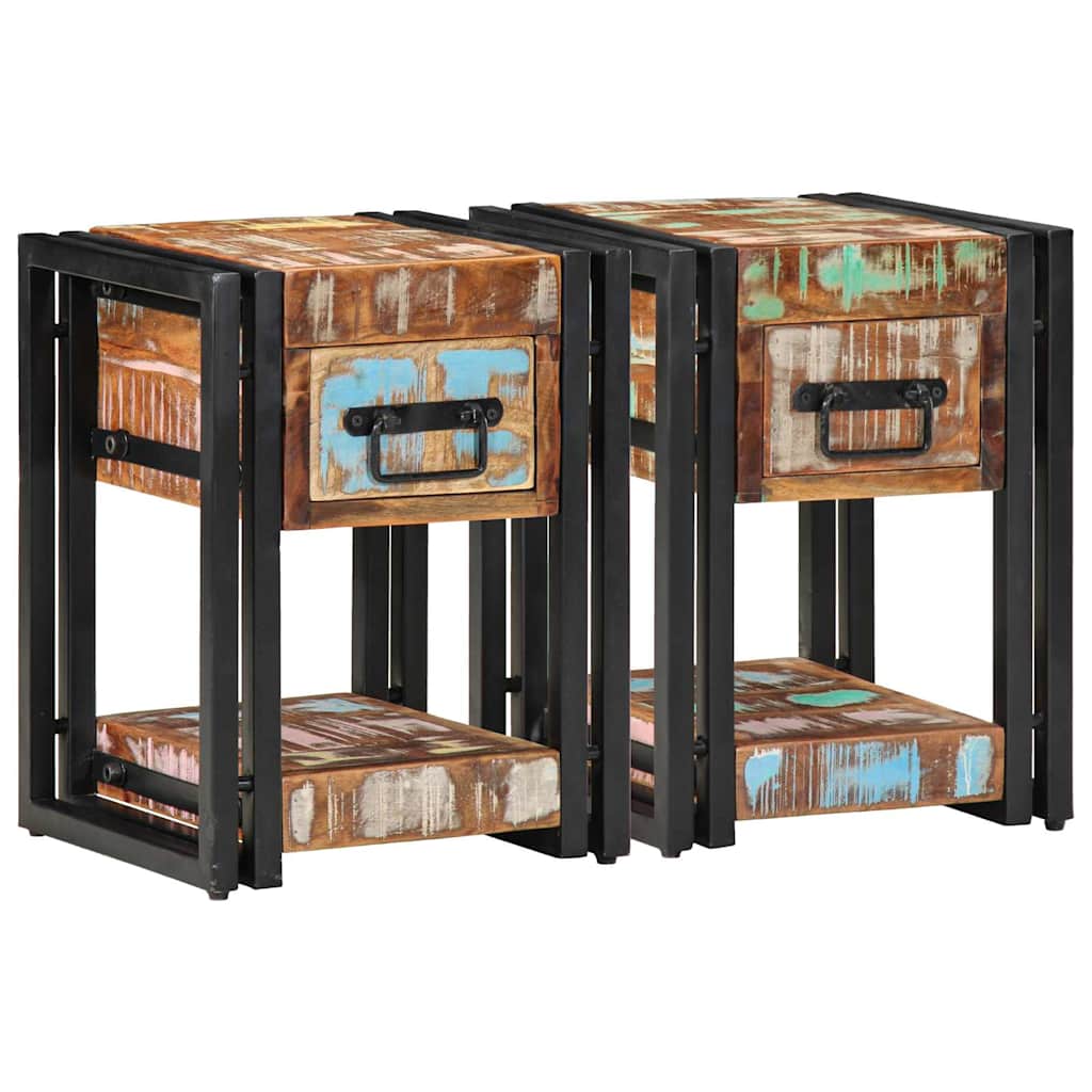 Cabinet de chevet avec tiroir 2 pcs Multicolore 30 x 30 x 40 cm - XIOS