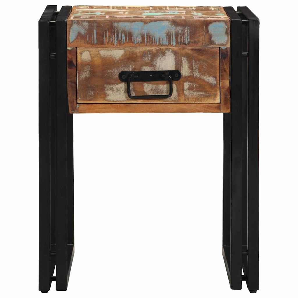 Table d'appoint 40 x 40 x 50 cm bois de récupération massif - XIOS