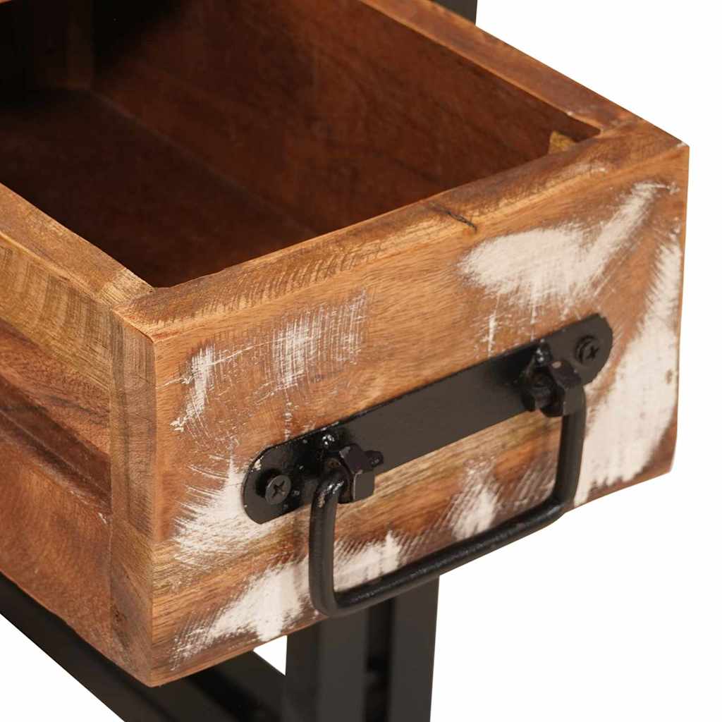 Table d'appoint 30 x 30 x 40 cm Bois recyclé massif et métal - XIOS