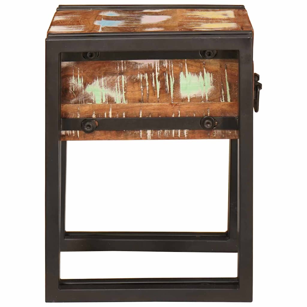 Table d'appoint 30 x 30 x 40 cm Bois recyclé massif et métal - XIOS