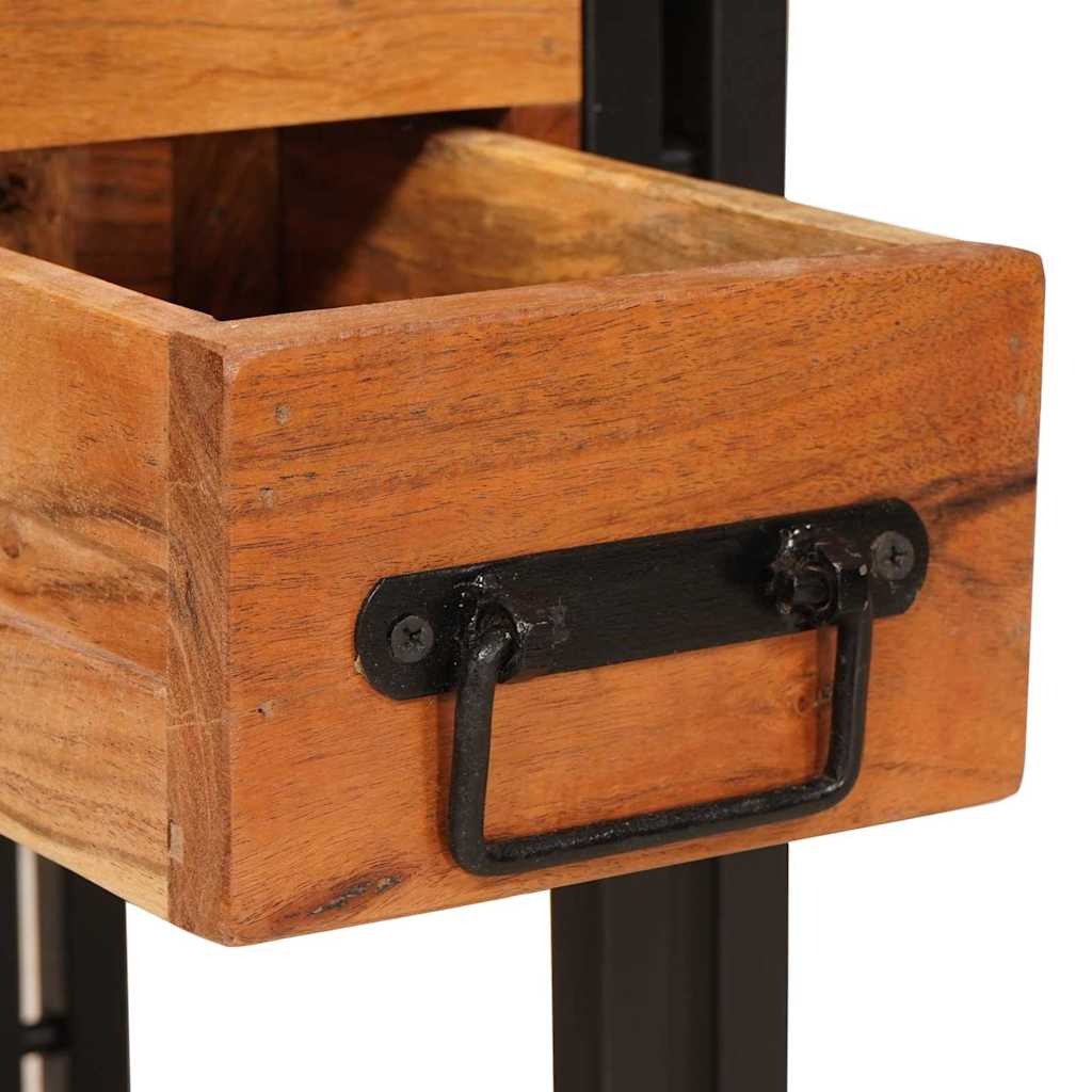 Table d'appoint 30 x 30 x 40 cm Bois d'acacia massif et métal - XIOS