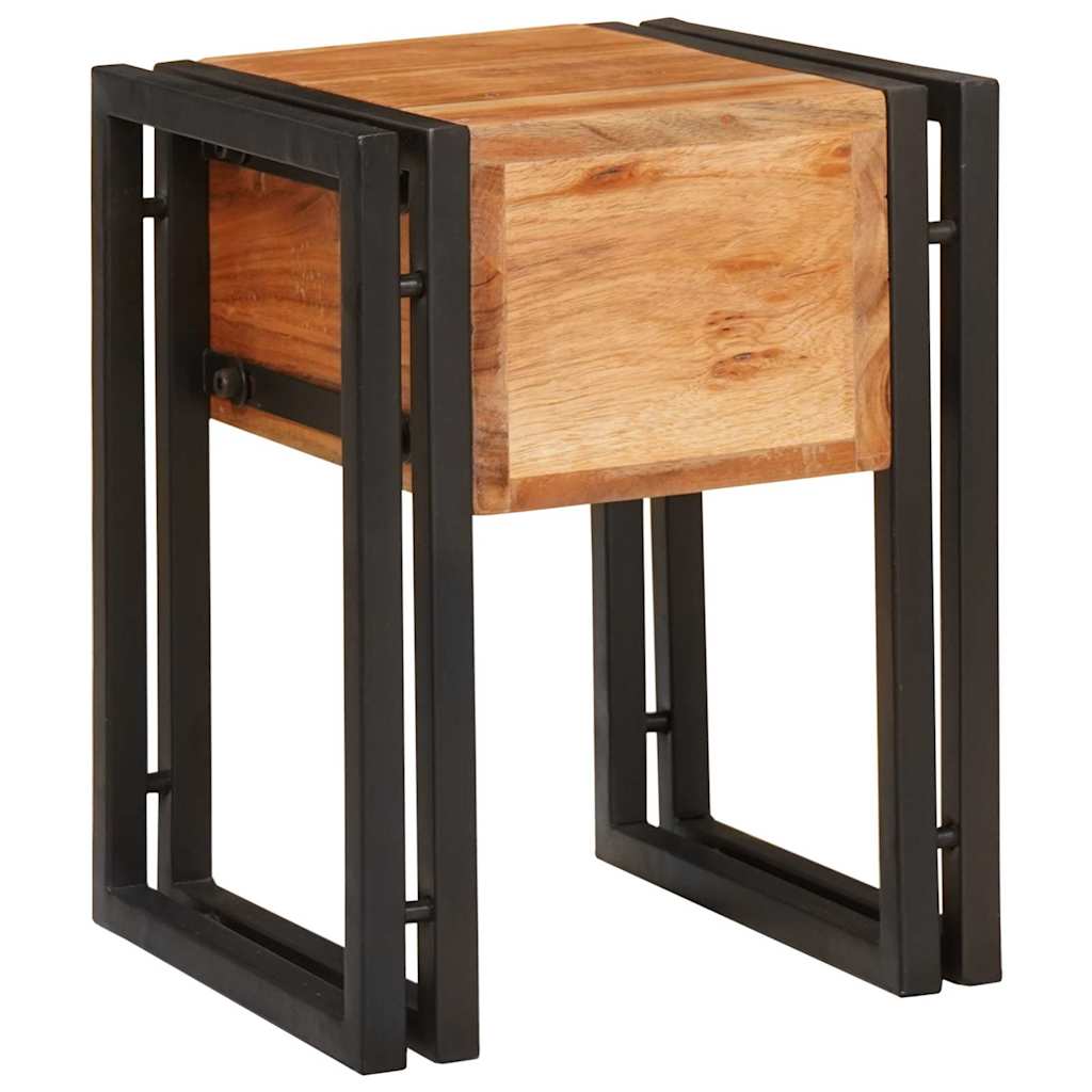 Table d'appoint 30 x 30 x 40 cm Bois d'acacia massif et métal - XIOS