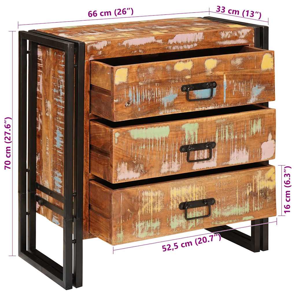 Buffet Marron 66 x 33 x 70 cm bois de récupération massif - XIOS