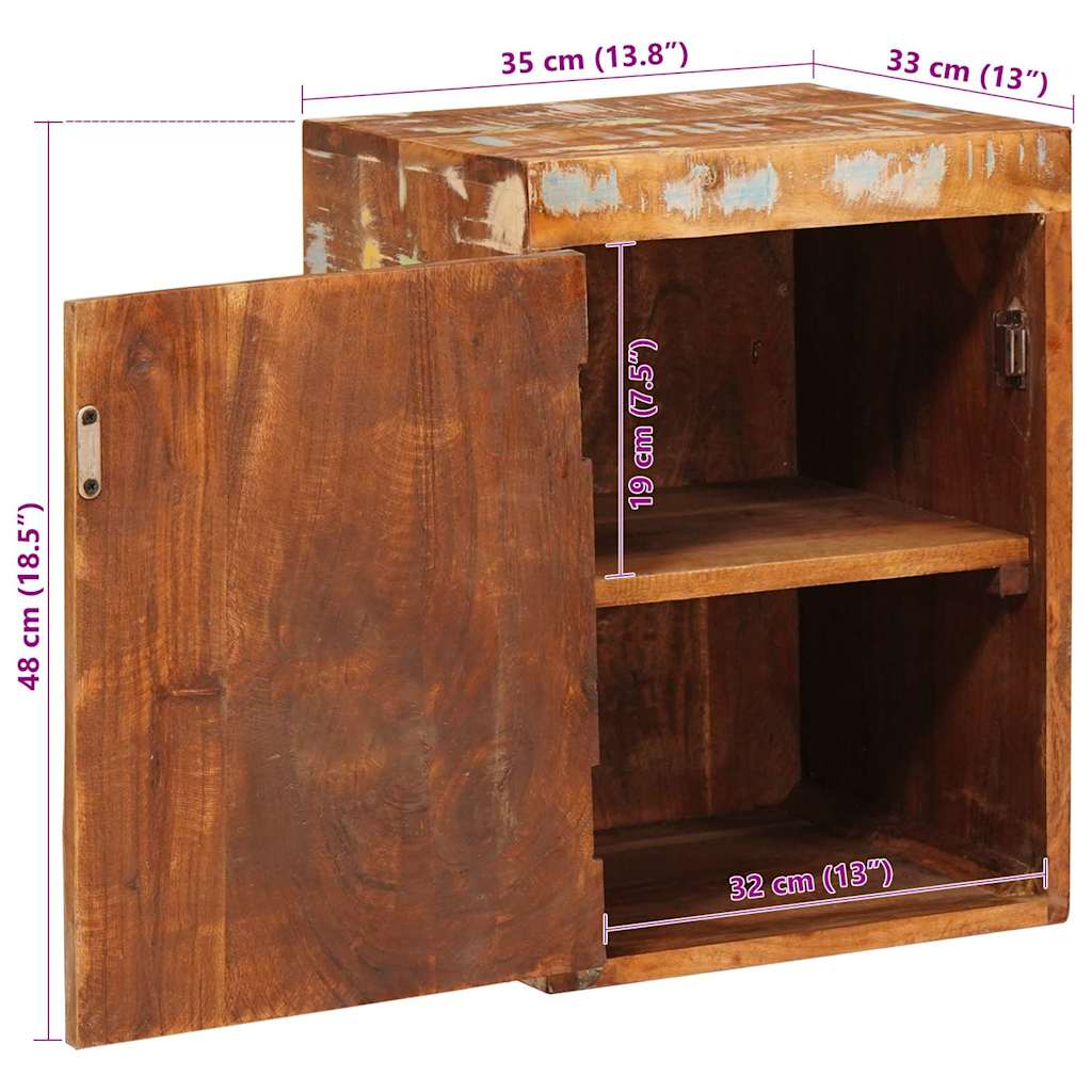 Table de chevet Marron 35 x 33 x 48 cm Bois massif récupéré - XIOS