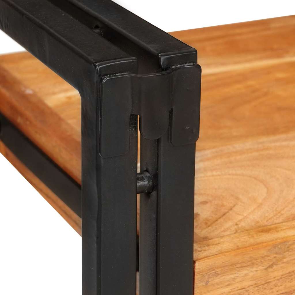 Table de chevet 2 pcs Marron et noir Bois massif d'acacia - XIOS