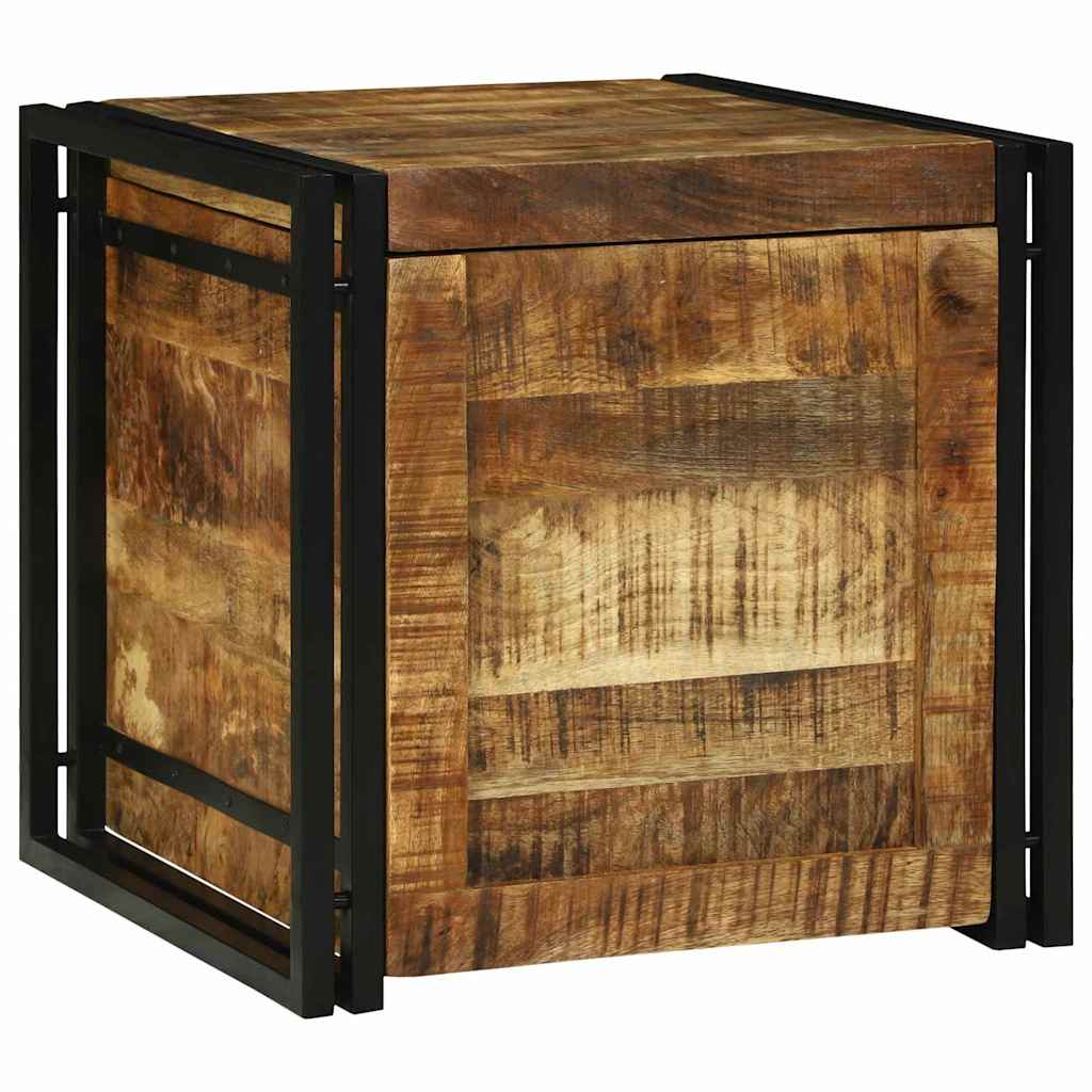 Boîte de Rangement 50 x 50 x 50 cm bois de manguier brut - XIOS