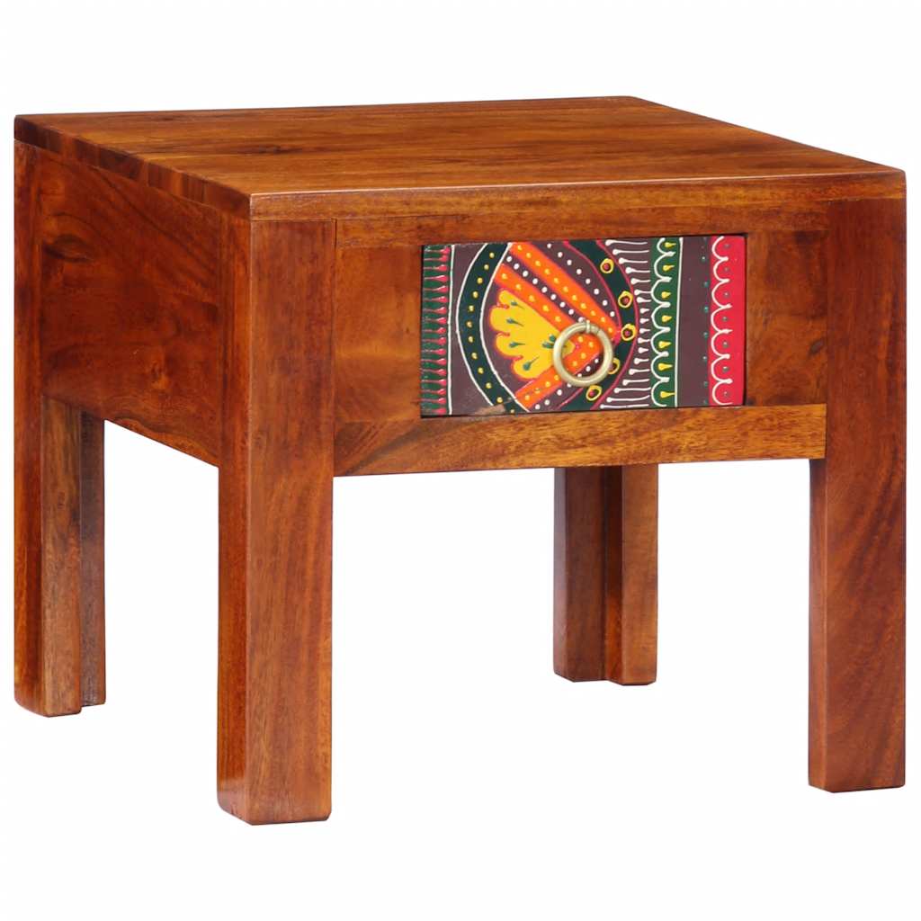 Table de chevet 40x40x36 cm bois d'acacia massif - XIOS