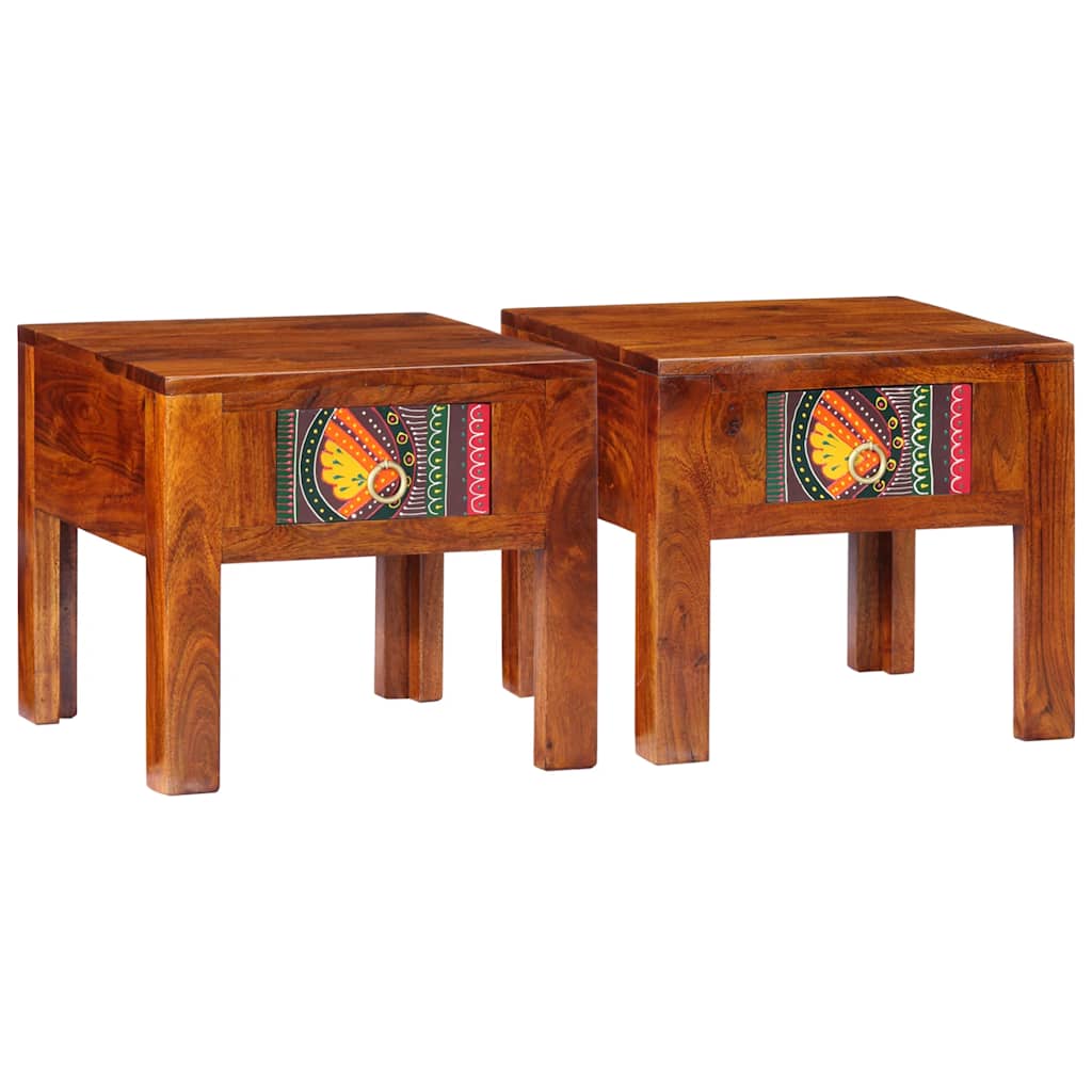 Tables de chevet 2 pcs 40x40x36 cm bois d'acacia massif - XIOS