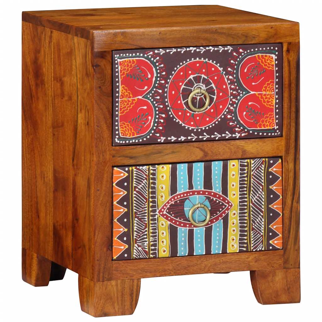 Table de chevet 35x35x45 cm bois d'acacia massif - XIOS