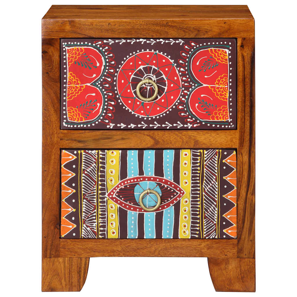 Table de chevet 35x35x45 cm bois d'acacia massif - XIOS