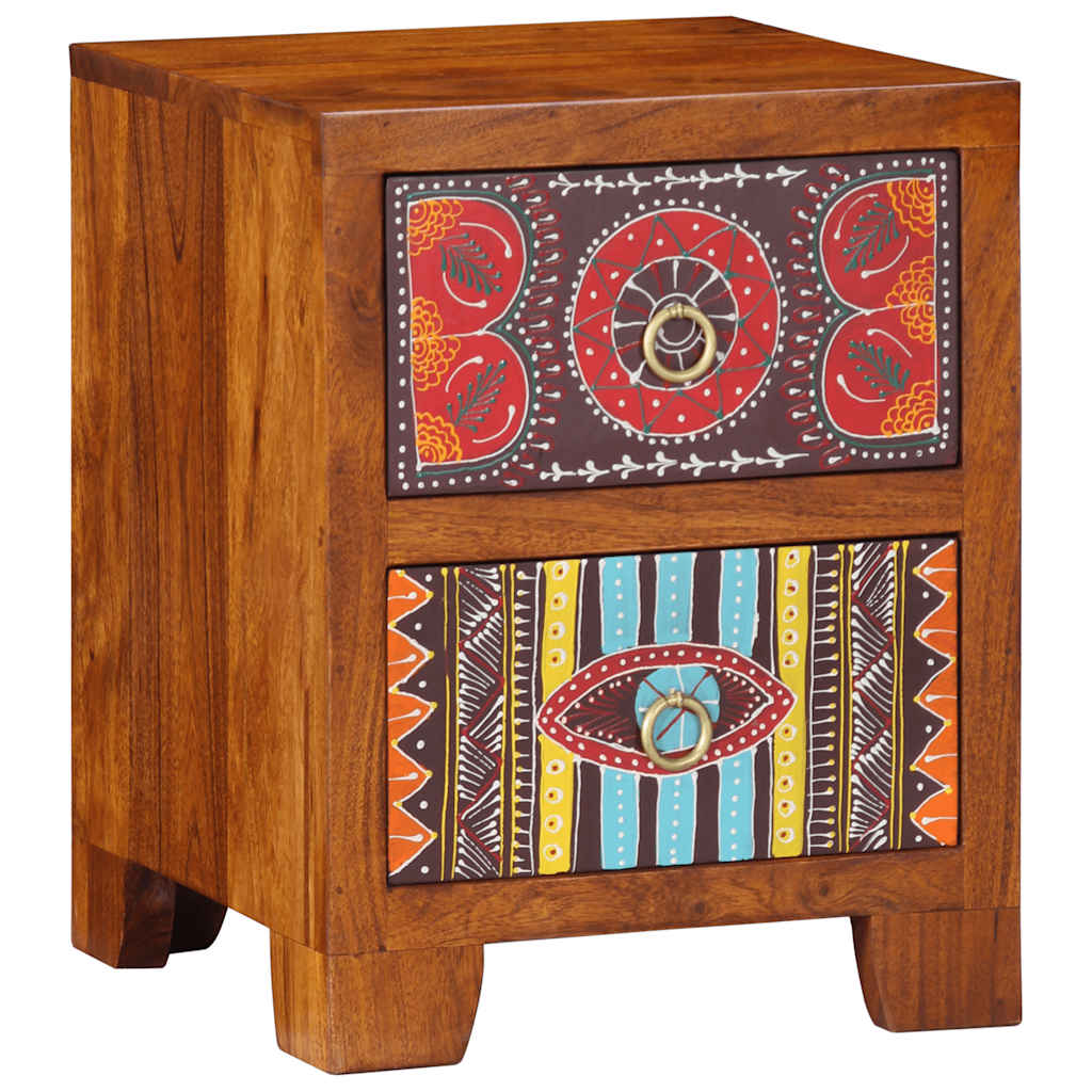 Table de chevet 35x35x45 cm bois d'acacia massif - XIOS